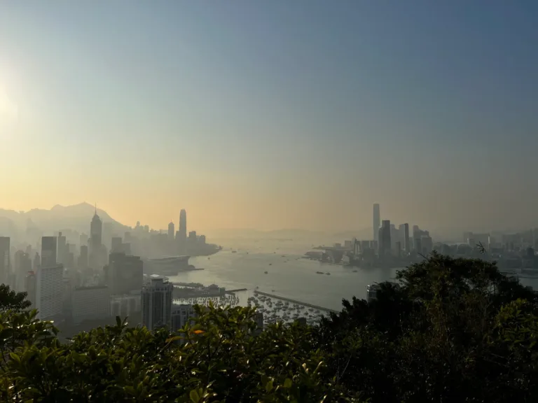 sunset over hong kong