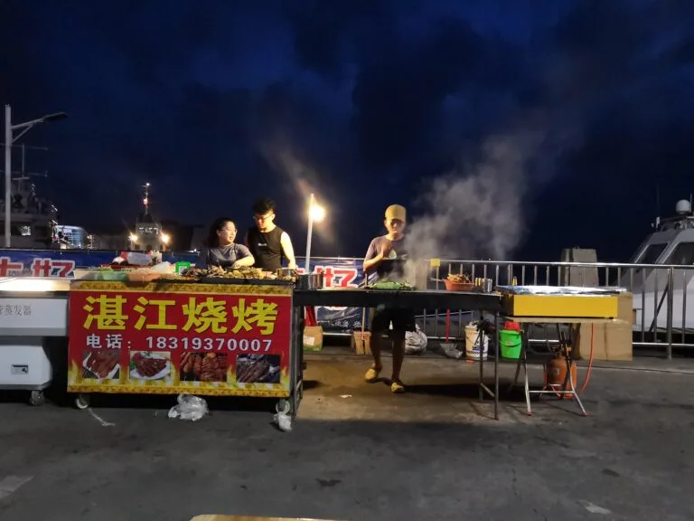 bbq near the fisher harbour on dong ao island china