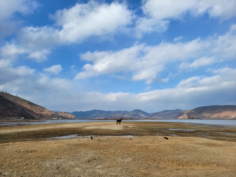 mountain lake in yunnan province