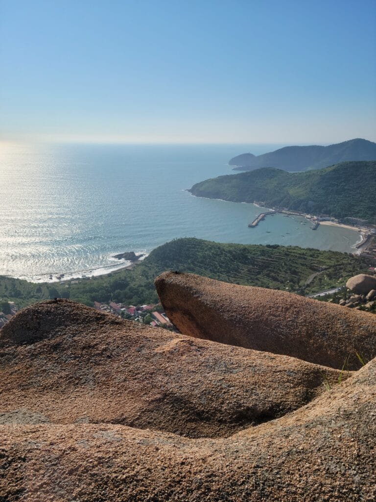 seaside view from the hills of laoshan district